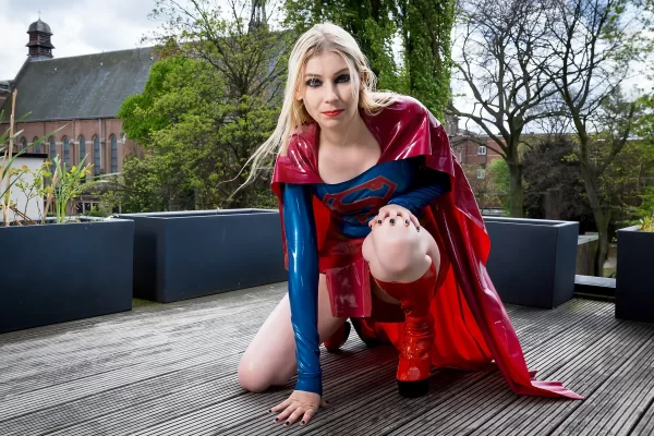 Latex Super-girl Costume Dress