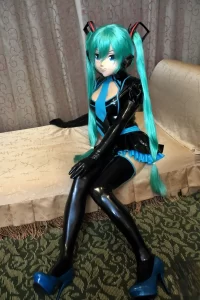 Latex Miku Cosplay Costume Dress