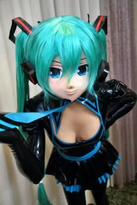 Latex Miku Cosplay Costume Dress