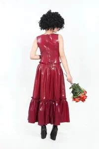 Latex Pop Princess Ruffled Skirt Party Dress