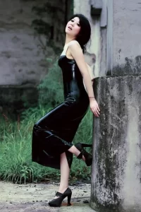 Latex Pencil Three-Quarter Tube Dress