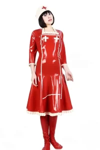 Latex Nurse Costume Dress
