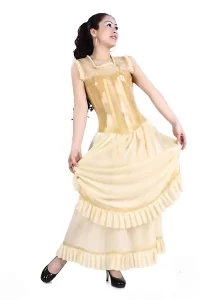 Latex Southern Gal Saloon Style Corseted Party Dress