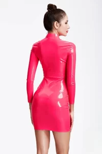 Latex Hot Chic Long-Sleeved Cocktail Mini Dress
