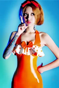 Latex Dotty Polka-Dot Micro Party Dress