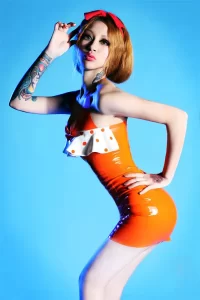 Latex Dotty Polka-Dot Micro Party Dress