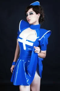 Latex White Cross Nursing Uniform Dress