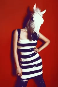 Latex Striped Fury Dress