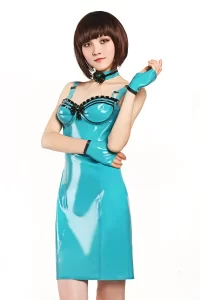 Latex Ladys Haute n Chic Above-Knee Party Dress