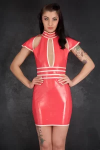 Latex Coral Orbit Dress