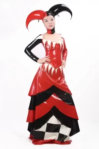 Latex Checkered Jester Lady Dress