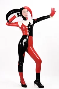 Latex Female Jester Catsuit