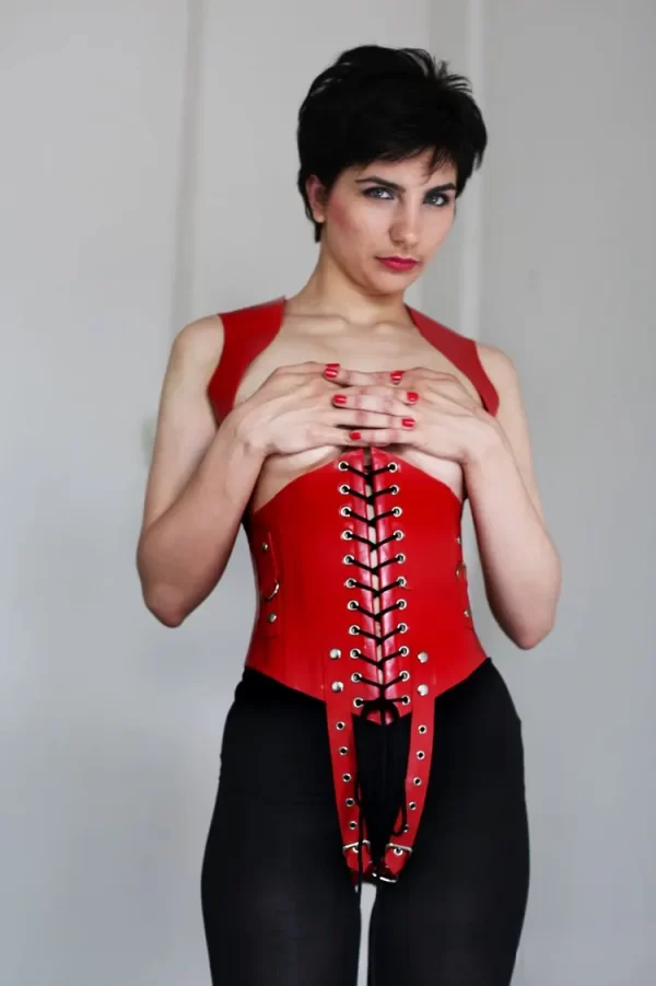 Latex Tye Me Up Vest Corset