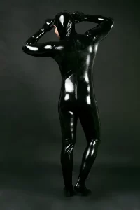Latex Mens Face Entry Catsuit