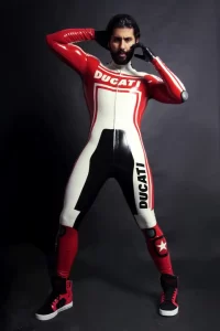 Latex Mens Brand Name MotoGP Biker Catsuit Version 10