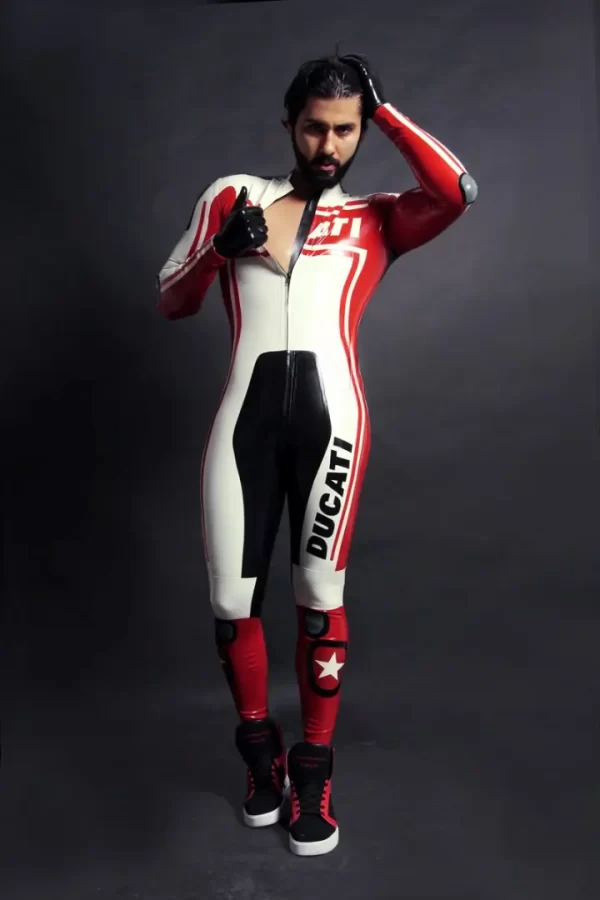 Latex Mens Brand Name MotoGP Biker Catsuit Version 10