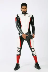 Latex Mens Brand Name MotoGP Biker Catsuit Version 14