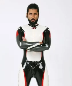Latex Mens Brand Name MotoGP Biker Catsuit Version 14
