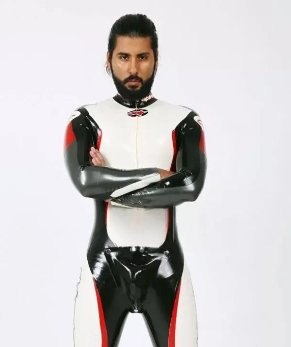 Latex Mens Brand Name MotoGP Biker Catsuit Version 14