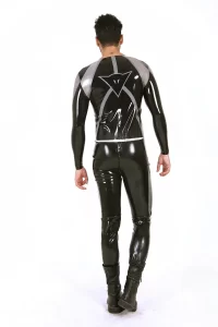 Latex Mens Brand Name T-Age Collarless MotoGP Biker Catsuit