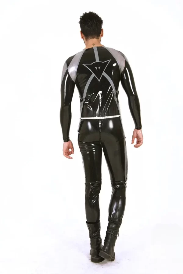 Latex Mens Brand Name T-Age Collarless MotoGP Biker Catsuit