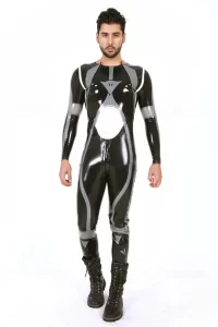 Latex Mens Brand Name T-Age Collarless MotoGP Biker Catsuit