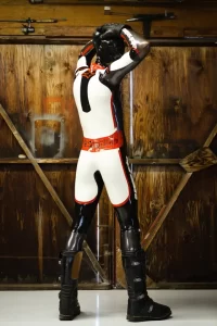 Latex Mens Brandname Biker Catsuit Version 9