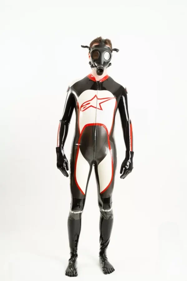 Latex Mens Brandname Biker Catsuit Version 9