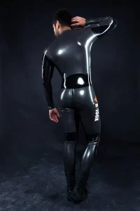 Latex Mens R-100X Motorcycle Racing Rubber Catsuit