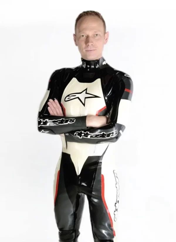 Latex Mens T-Age Style Moto Biker Catsuit Version 16