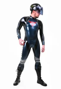 Latex Mens T-Age Style Motorcycle Biker Rubber Catsuit Version 17