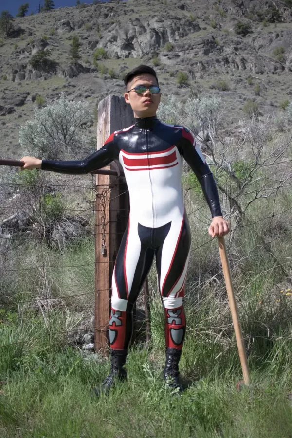 Latex Mens Unbranded Motorcycle Style Catsuit