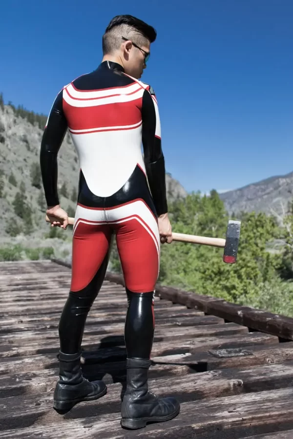 Latex Mens Unbranded Motorcycle Style Catsuit