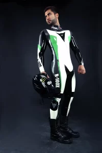 Latex Mens R-100X Branding MotoGP Biker Catsuit Model E