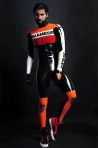 Latex Mens Brand Name MotoGP Biker Suit Version 7 Catsuit