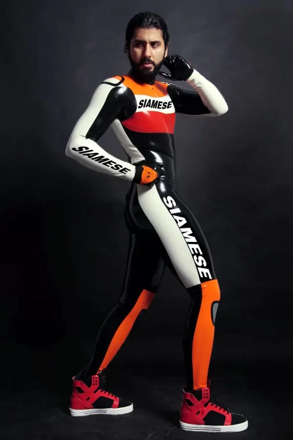Latex Mens Brand Name MotoGP Biker Suit Version 7 Catsuit