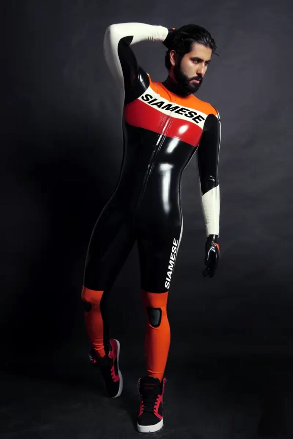 Latex Mens Brand Name MotoGP Biker Suit Version 7 Catsuit