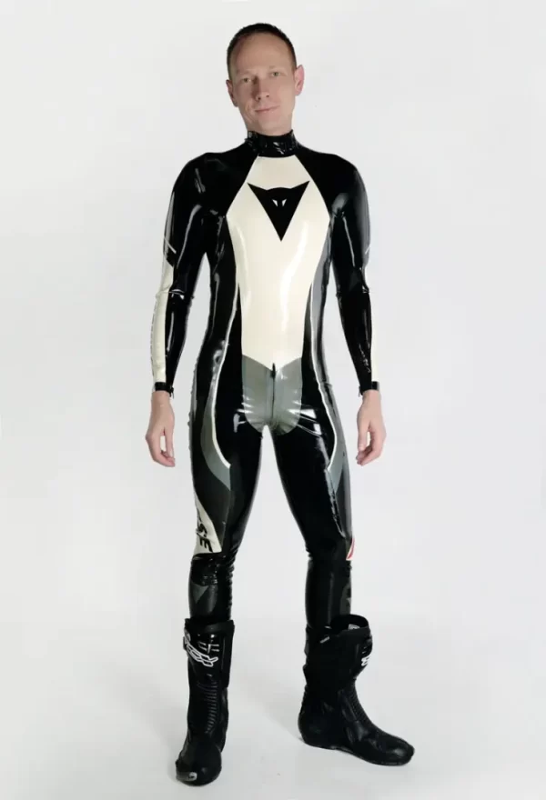 Latex Mens Brand Name T-Age Style MotoGP Biker Catsuit Version 15