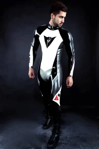 Latex Mens R-100X Branded Biker Catsuit