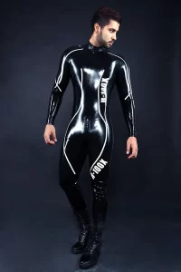 Latex Mens R-100X Branding MotoGP Biker Catsuit Model G