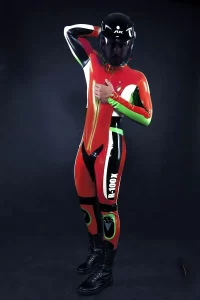 Latex Mens R-100X Moto Biker Catsuit Model D