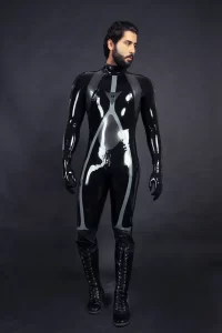 Latex Mens T-Age Motorcycle Catsuit Version 2