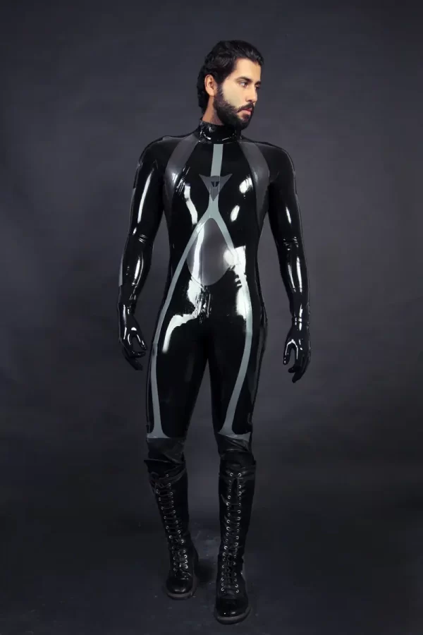 Latex Mens T-Age Motorcycle Catsuit Version 2