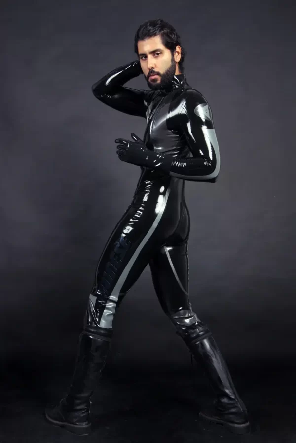 Latex Mens T-Age Motorcycle Catsuit Version 2