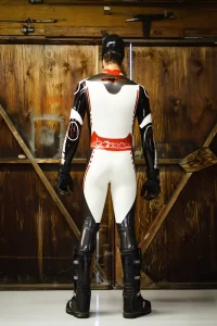 Latex Mens Brand Name MotoGP Biker Catsuit with Codpiece