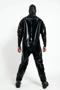 Latex Mens Heavy Duty Brand Name Hooded Drysuit Diving Suit Catsuit