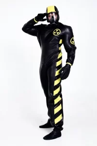 Latex Mens Industrial Heavy-Duty Hazmat Safety Protection Suit Catsuit