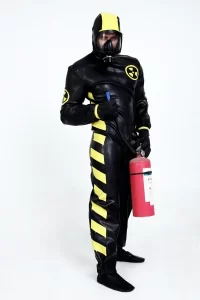 Latex Mens Industrial Heavy-Duty Hazmat Safety Protection Suit Catsuit
