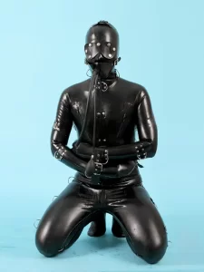 Latex Mens 0.8mm Buckled Up Gimp Suit Catsuit