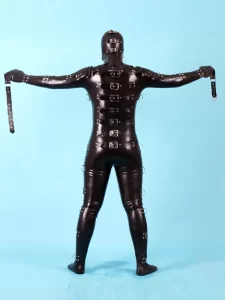 Latex Mens 0.8mm Buckled Up Gimp Suit Catsuit